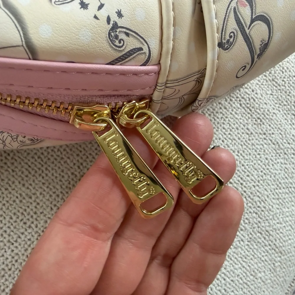 Loungefly Disney Beauty and The Beast Belle Pink Line Art Backpack - Picture 5 of 9